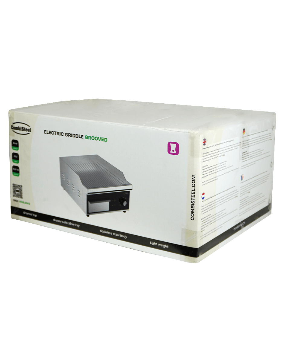 Elektrische Grillplatte / Gerillt / 360 mm / 2 kW / 230 V / Combisteel – elektrische Grillplatte für Gastronomie