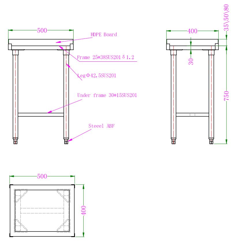 Polyethylen-Hackblock 80 mm Stärke von Combisteel – Detailansicht