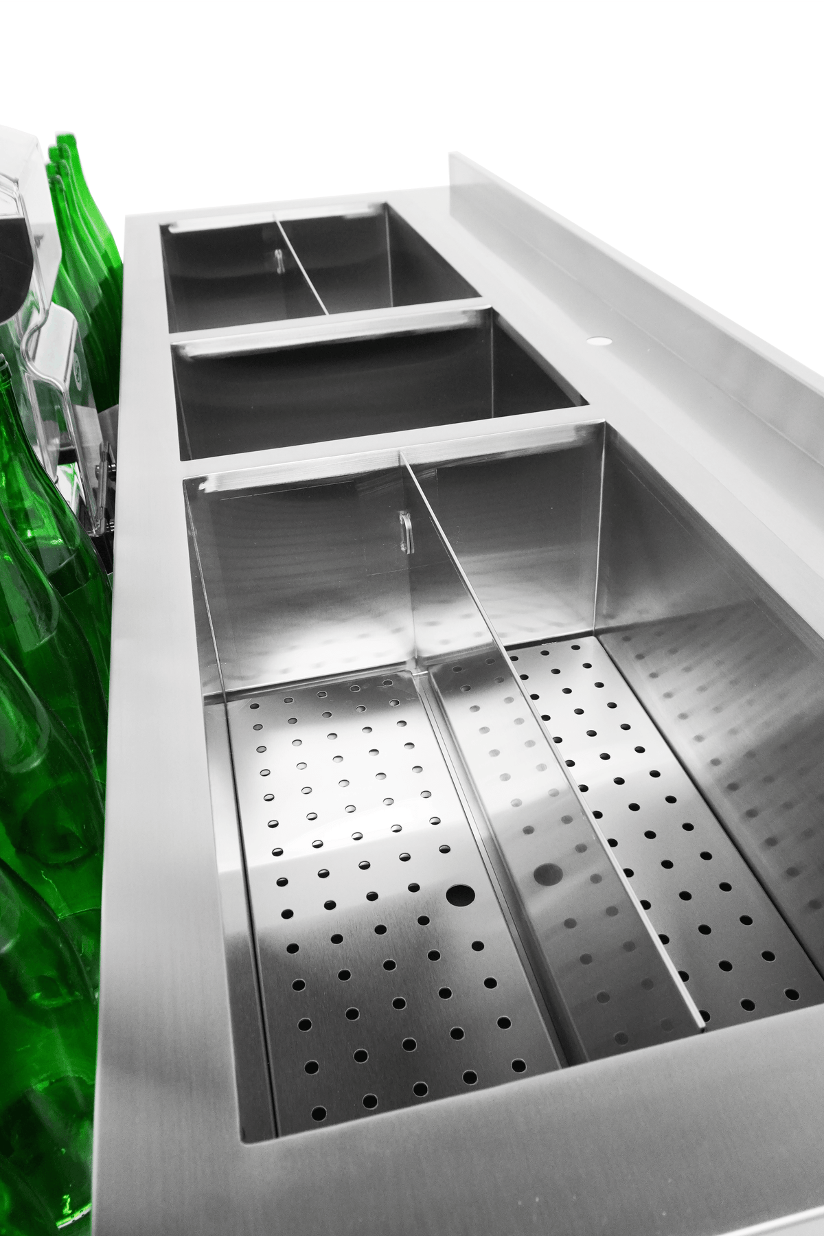 Cocktail-Bar-Station / 1600 mm / mit Spülbecken / Combisteel