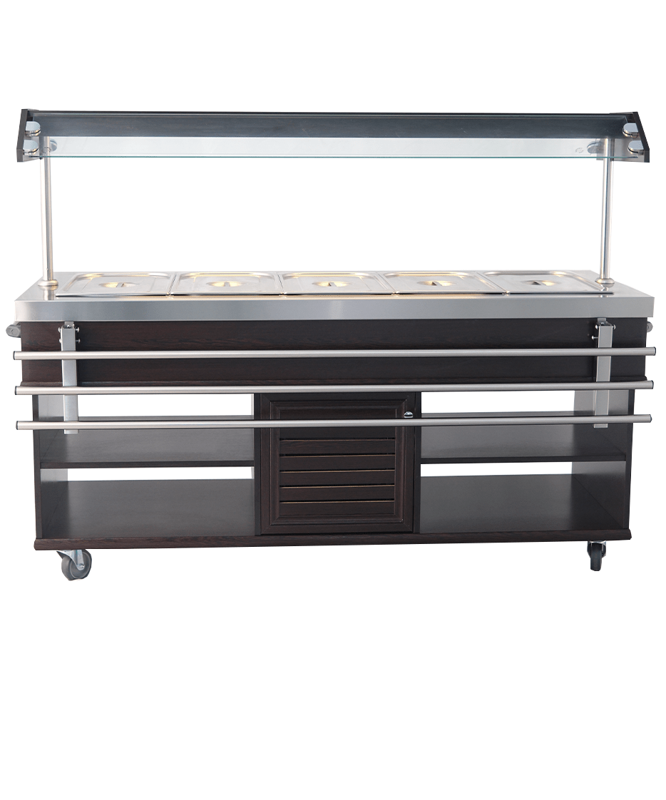 Gekühltes Buffet / 5 × 1/1 GN / Mahagoni / 1900 × 700 × 1400 mm / Combisteel