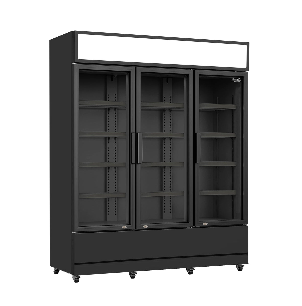 ХЛАДИЛНИК С 3 СТЪКЛЕНИ ВРАТИ ЧЕРЕН FCU-1200 BL
