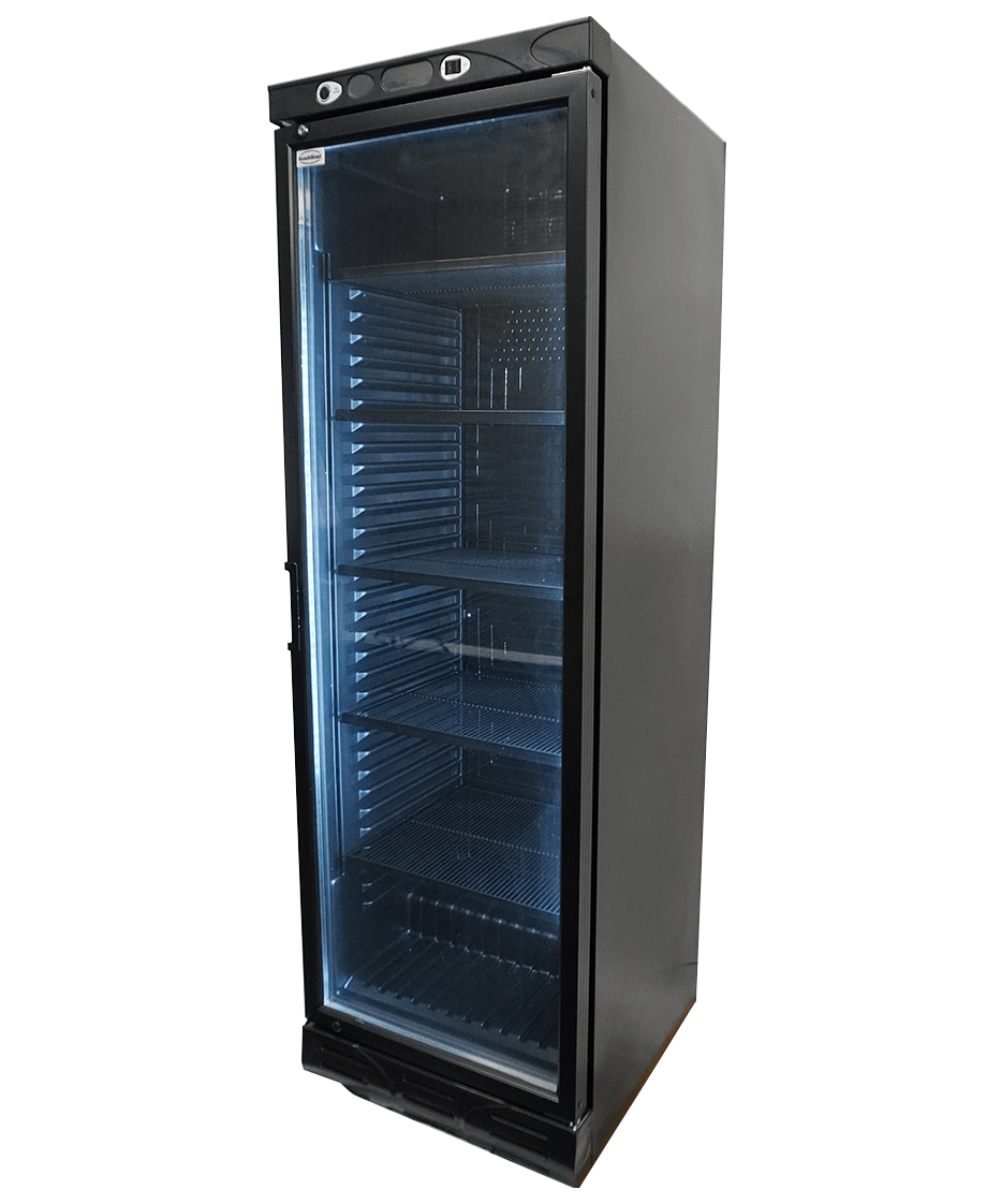 Getränkekühlschrank 1 Glastür 382 L Schwarz