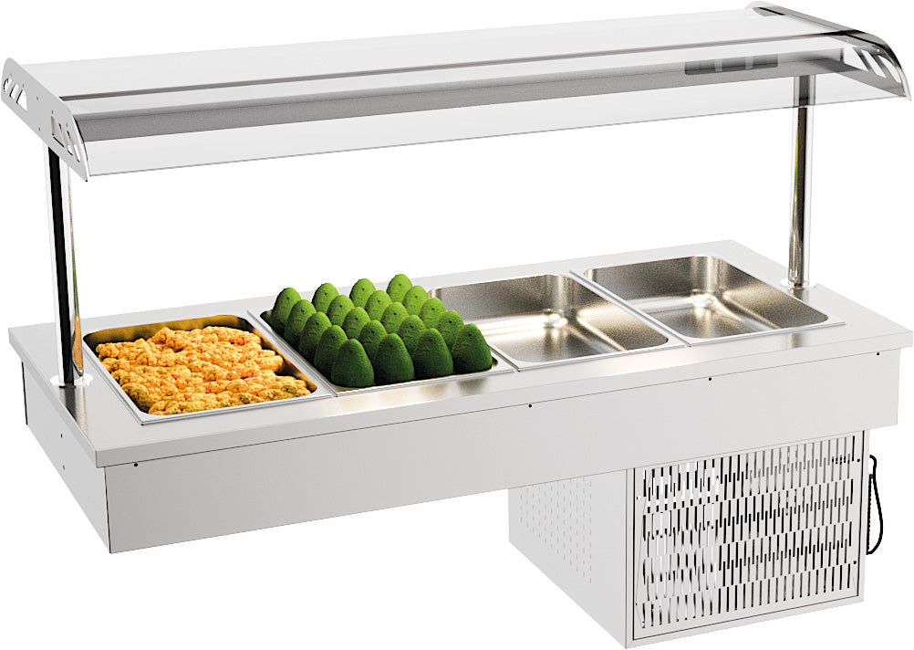 Einbaukühlwanne / 4x 1/1 / statische Kühlung / +2 bis +8 °C / Combisteel