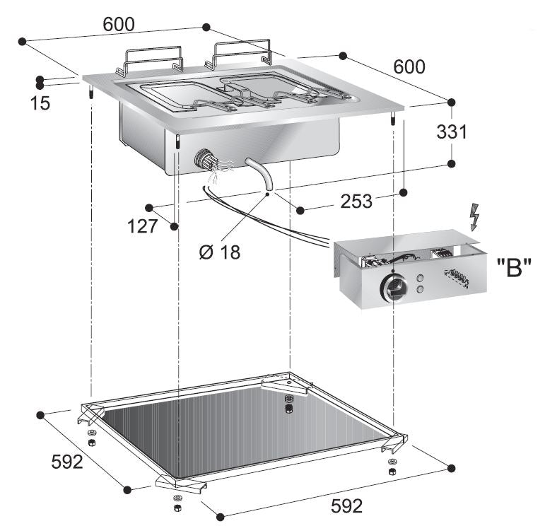 Elektrischer Nudelkocher / 28 L / 9 kW / 400 V / undefined / Combisteel – professioneller Nudelkocher für Gastronomie
