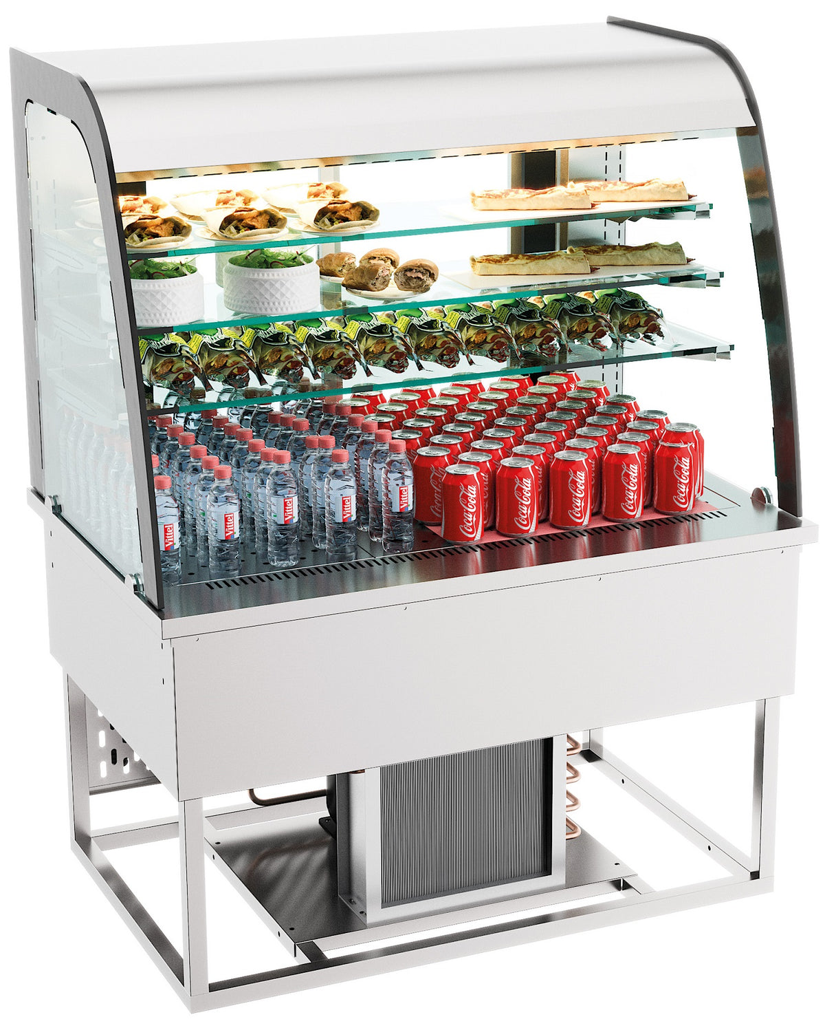 Einbaukühlvitrine / offen / 140 L / 1100 × 700 × 850 mm / Combisteel