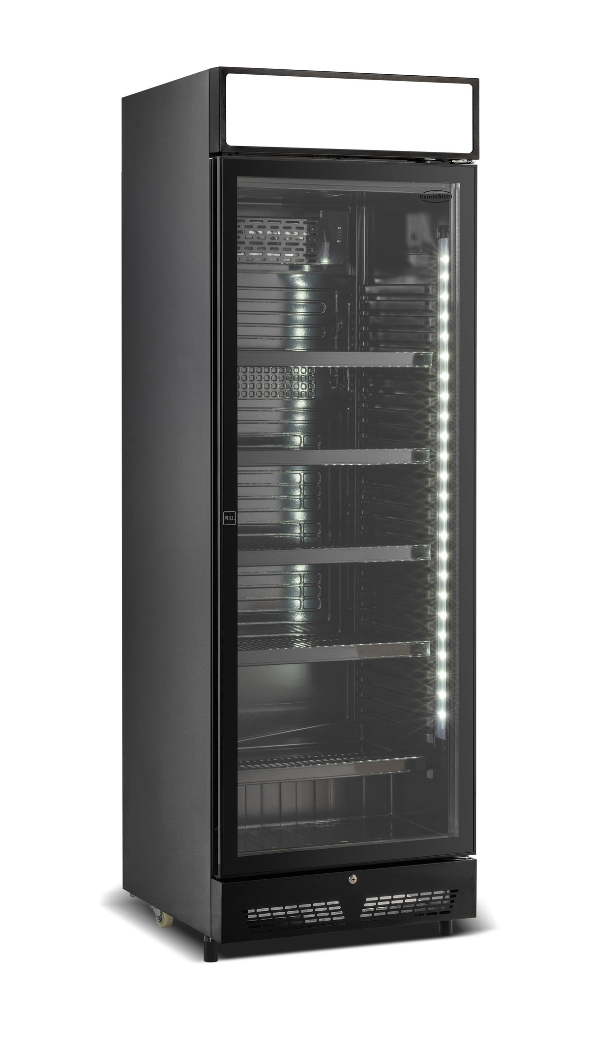 Kühlschrank 1 Glastür Schwarz 400 Liter