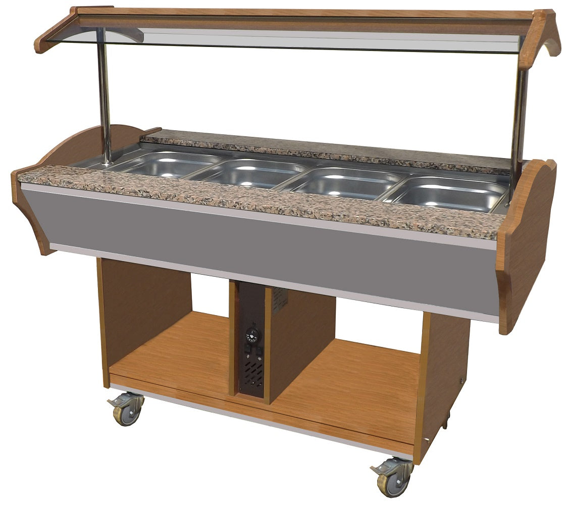 Warmes Buffet / 4 × 1/1 GN / Braun / 1550 × 900 × 850 mm / Combisteel