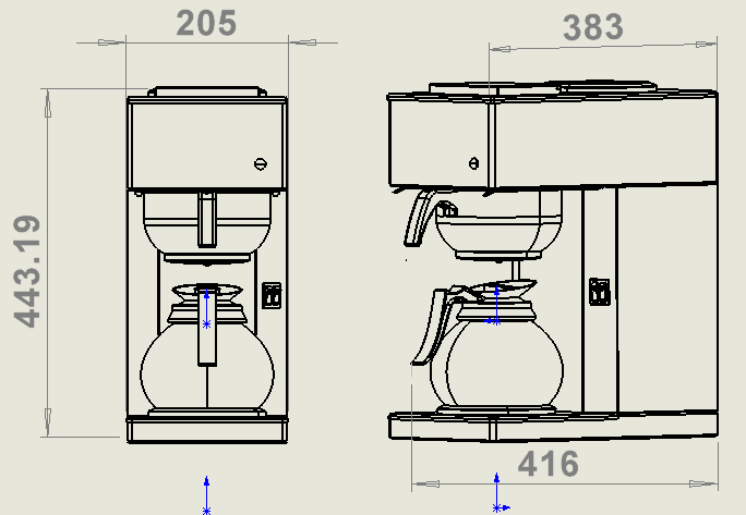 Filterkaffeemaschine / 1 Glaskanne / 1,8 L / Combisteel