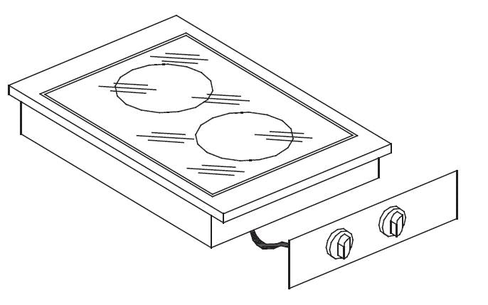 Glaskeramik-Einbau-Kochfeld / 2 Kochzonen / 1x 2,4 / 1x 1,8 kW / 400 mm / Combisteel – professionelles Einbau-Kochfeld für Gastronomie