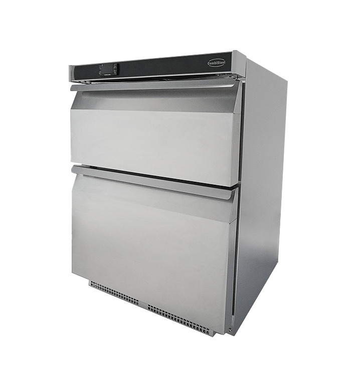 Edelstahl Kühlschrank / Tischmodell / 2 Schubladen / 101 L / Combisteel
