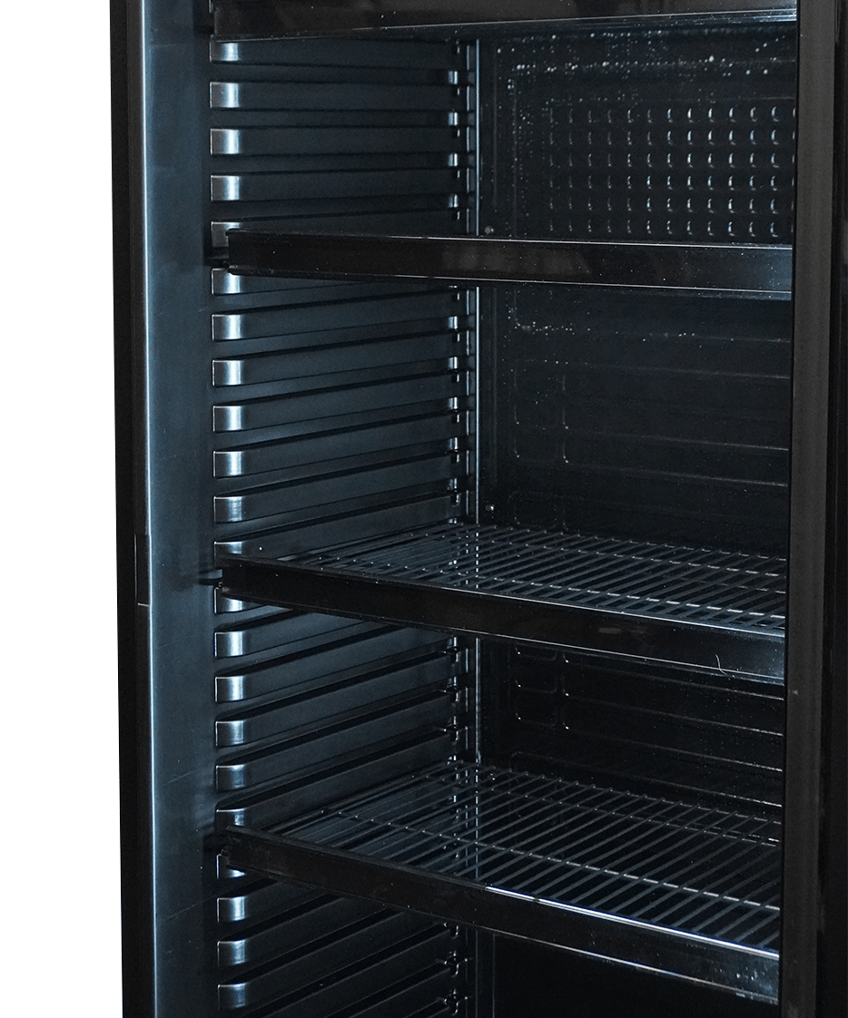 Kühlschrank 1 Glastür Schwarz 400 Liter