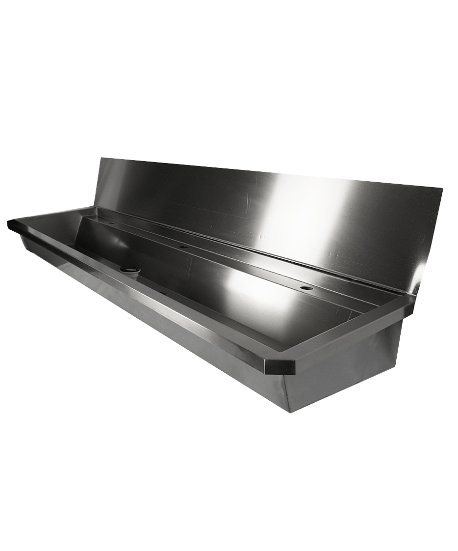 Edelstahl-Handwaschbecken / 1800 mm breit / 3 Armaturplätze / Combisteel