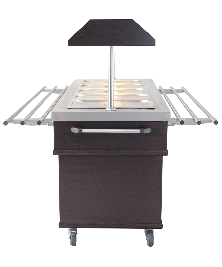 Warmes Buffet / 5 × 1/1 GN / Mahagoni / 1900 × 700 × 1400 mm / Combisteel