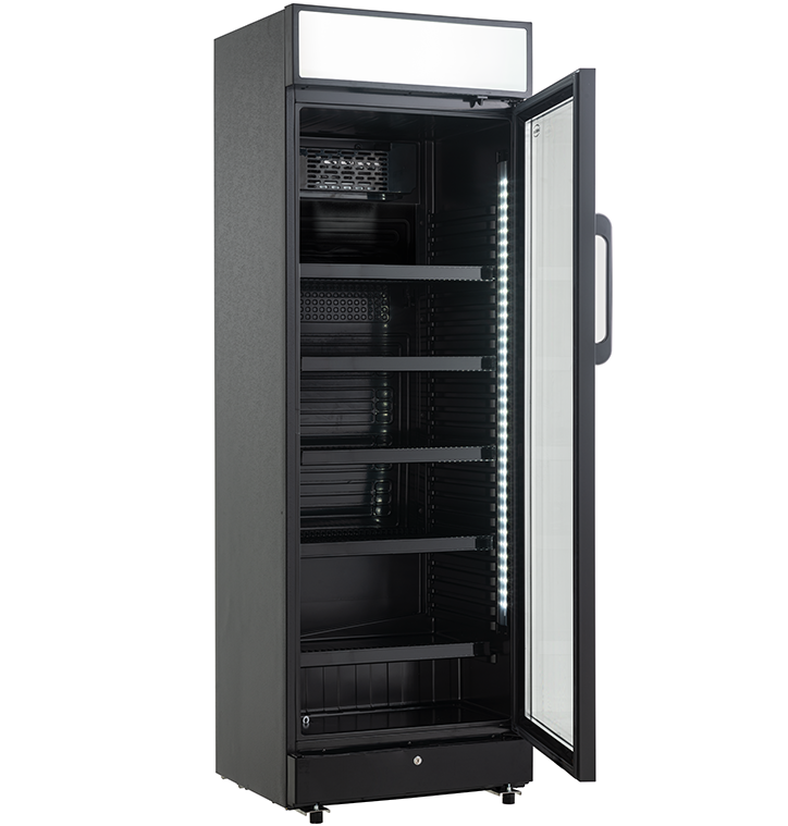 Kühlschrank 1 Glastür Schwarz 400 Liter