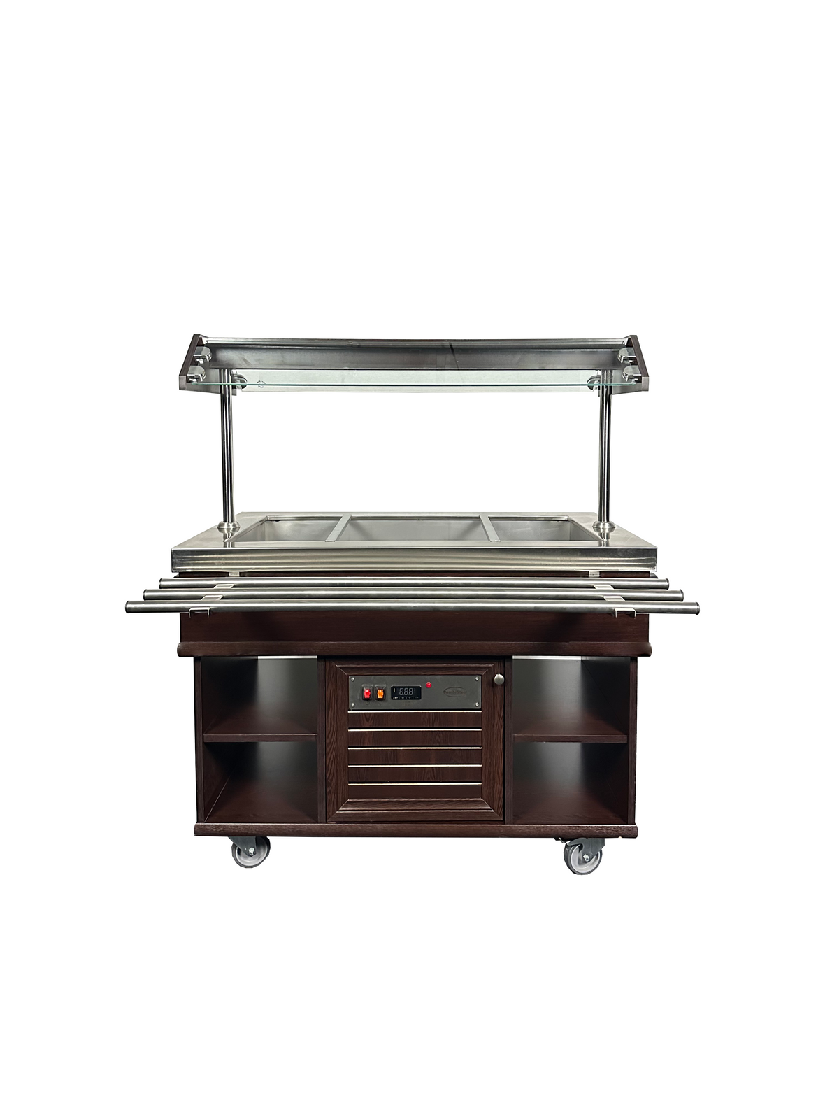 Warmes Buffet / 3 × 1/1 GN / Mahagoni / 1200 × 700 × 1400 mm / Combisteel