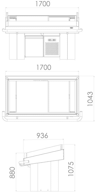Fischtheke mit 2,27 m² Präsentationsfläche – Detailansicht 2
