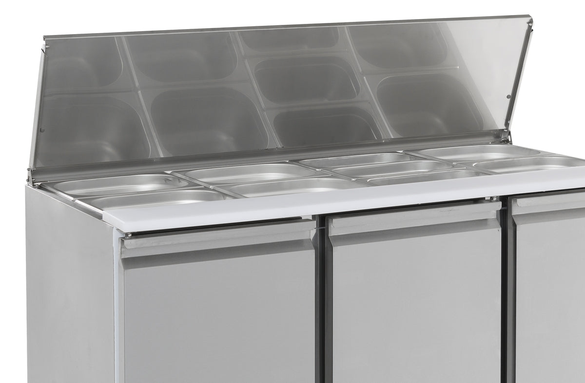 Saladette / 3 Türen / 4x 1/1 GN / 368 L netto / Combisteel
