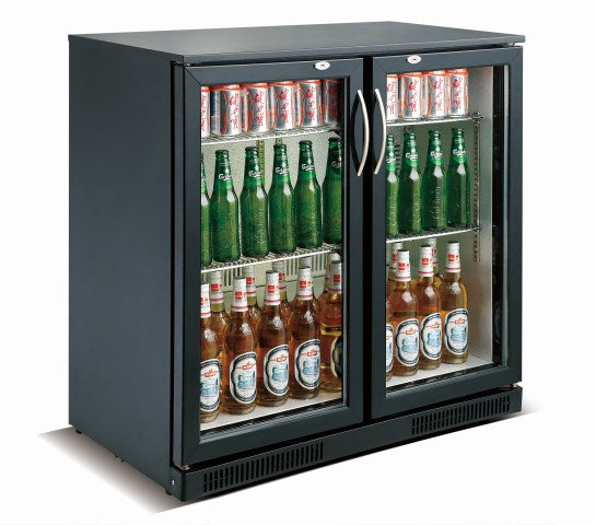 Combisteel Barkühler Schwarz / 2 Türen / 198 Liter