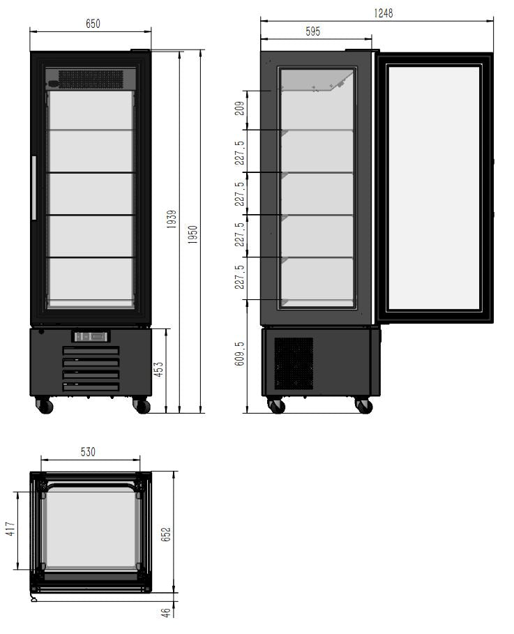 Gebäckvitrine / 400 L / 2 bis +8 °C / Combisteel – Detailansicht 2