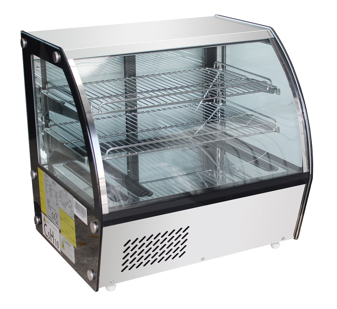 Kühlvitrine / 120 L / 3 bis +8 °C / gebogen / Combisteel