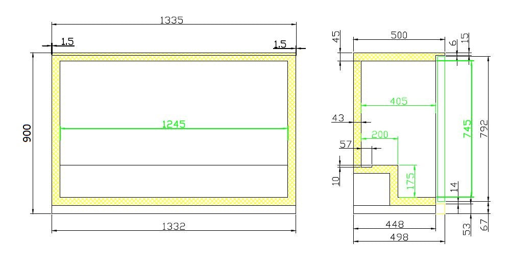 Barkühler 300 L mit 3 Schiebetüren / Schwarz / Combisteel