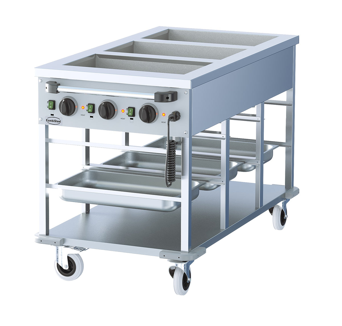 Bain-Marie Wagen 3 × 1/1 GN 3 kW von Combisteel – Produktansicht 2