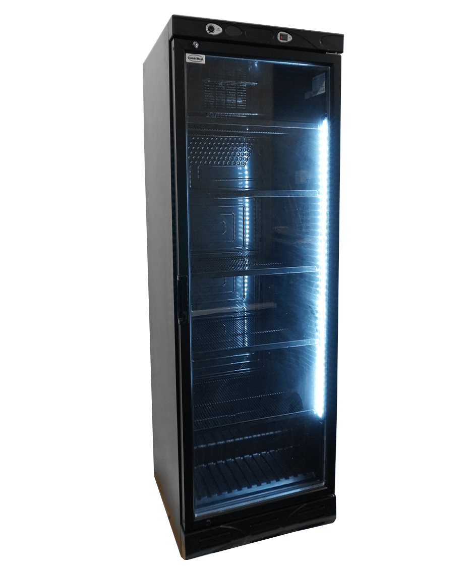 Getränkekühlschrank 1 Glastür 382 L Schwarz