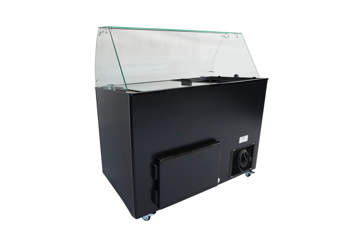 Speiseeisvitrine Java 8 x 5 L / Schwarz / Combisteel