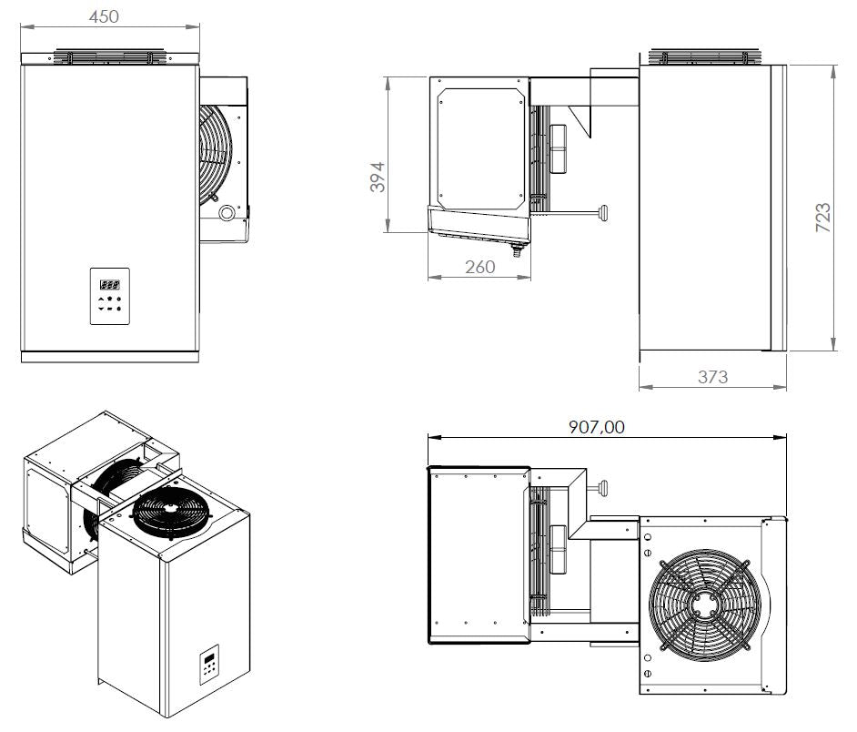 Tiefkühlaggregat / Huckepack / 4,1–6,5 m³ / 230 V / Combisteel