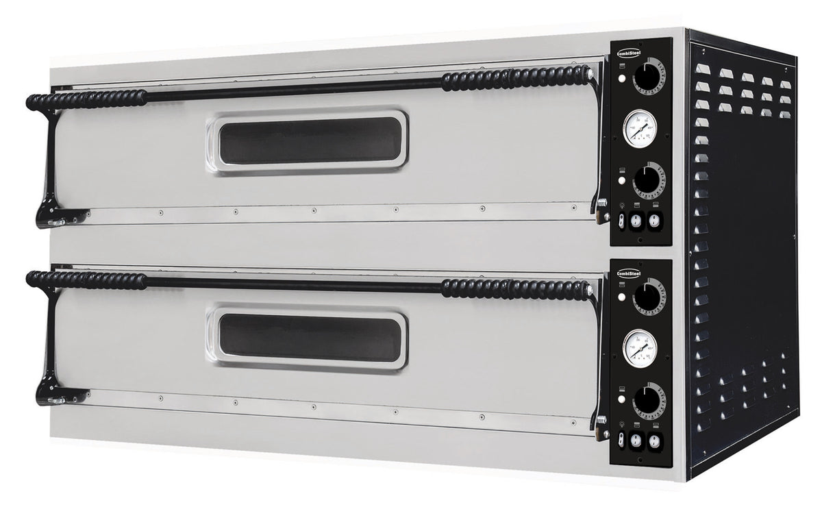 Elektrischer Combisteel Pizzaofen mit 2 Backkammern für 2 × 3 Pizzen Ø 35 cm