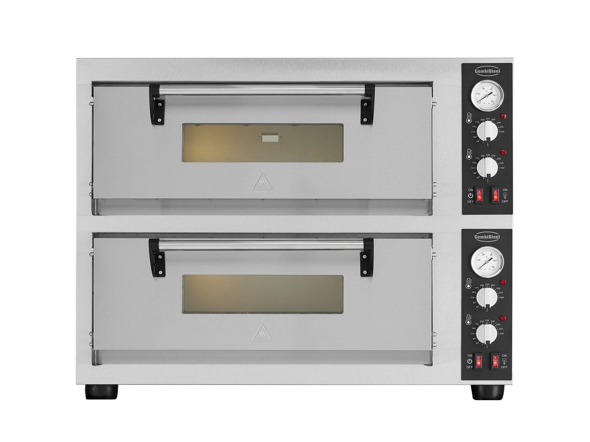 Elektrischer Combisteel Pizzaofen mit 2 Backkammern für 2 × 4 Pizzen Ø 30 cm