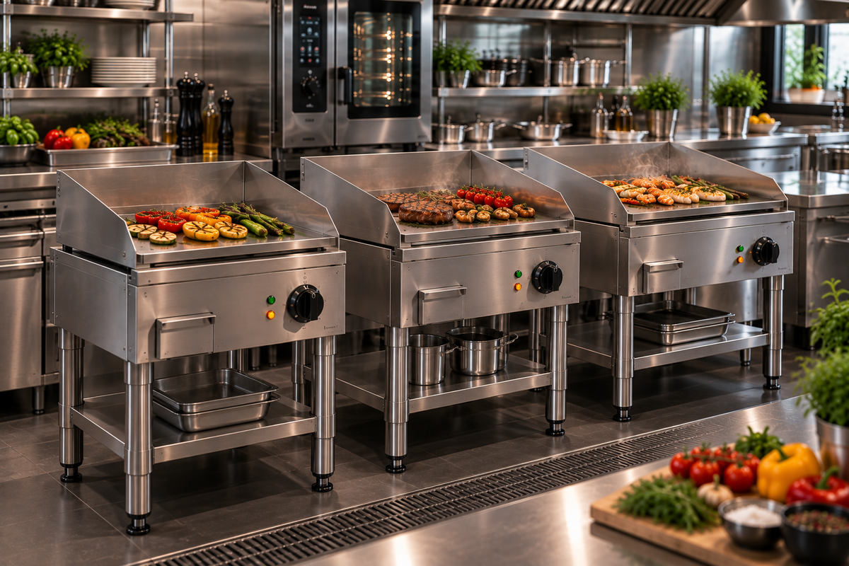 Elektrische Grillplatten für Gastronomie – professionelle Grillgeräte von Laden-Bau24