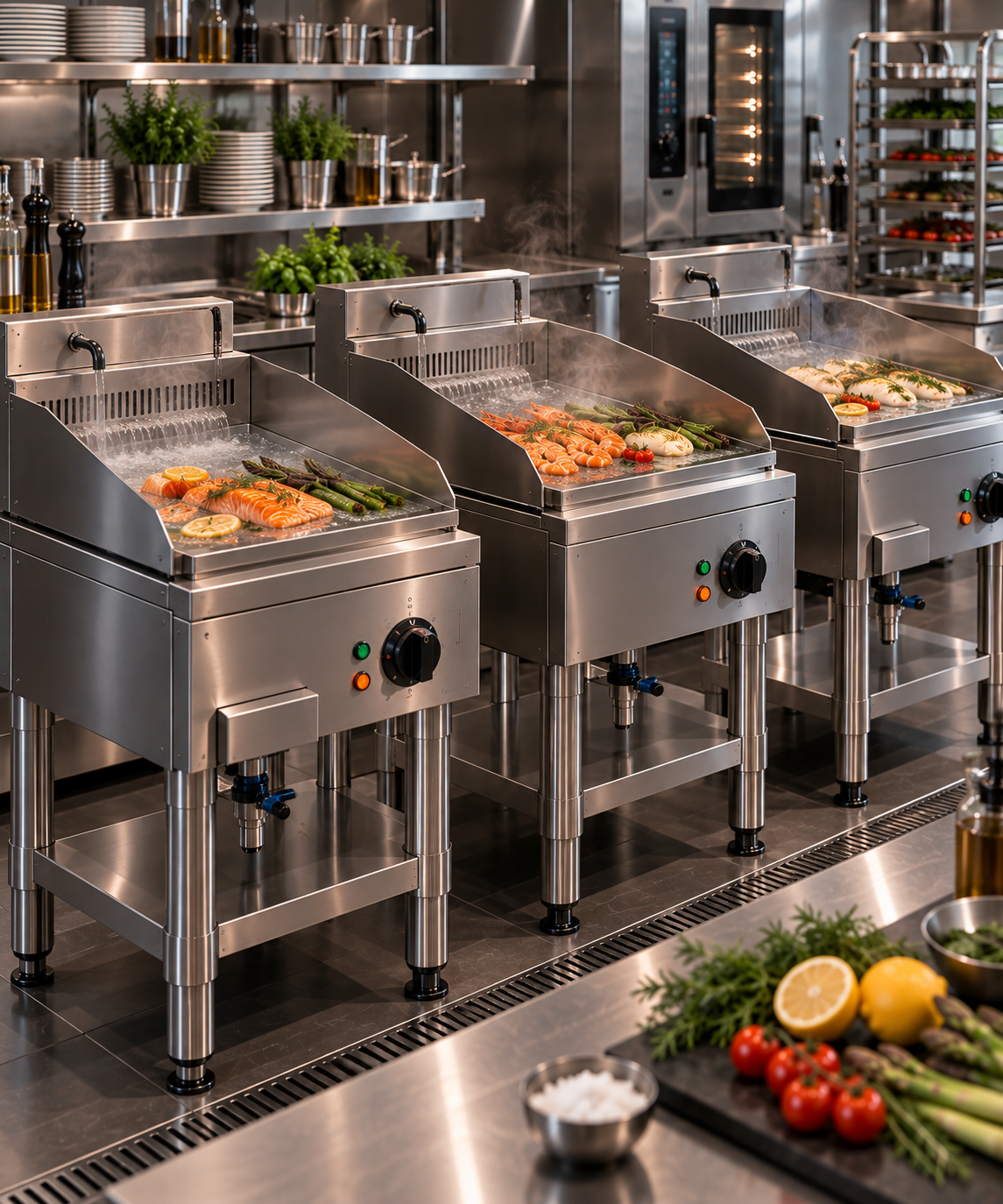 Gas-Wassergrills für Gastronomie und Großküche