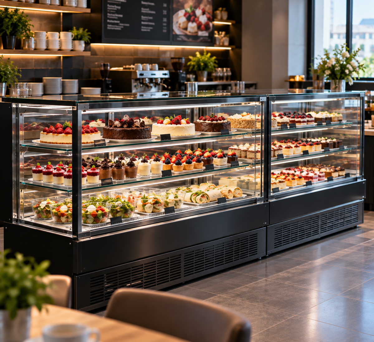 Kühlvitrinen für Gastronomie, Café, Tankstelle, Bäckerei und Verkauf