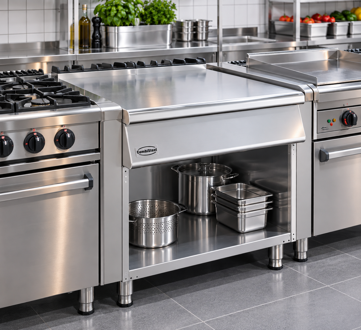 Neutralelemente und Unterbauten für professionelle Gastronomieküchen