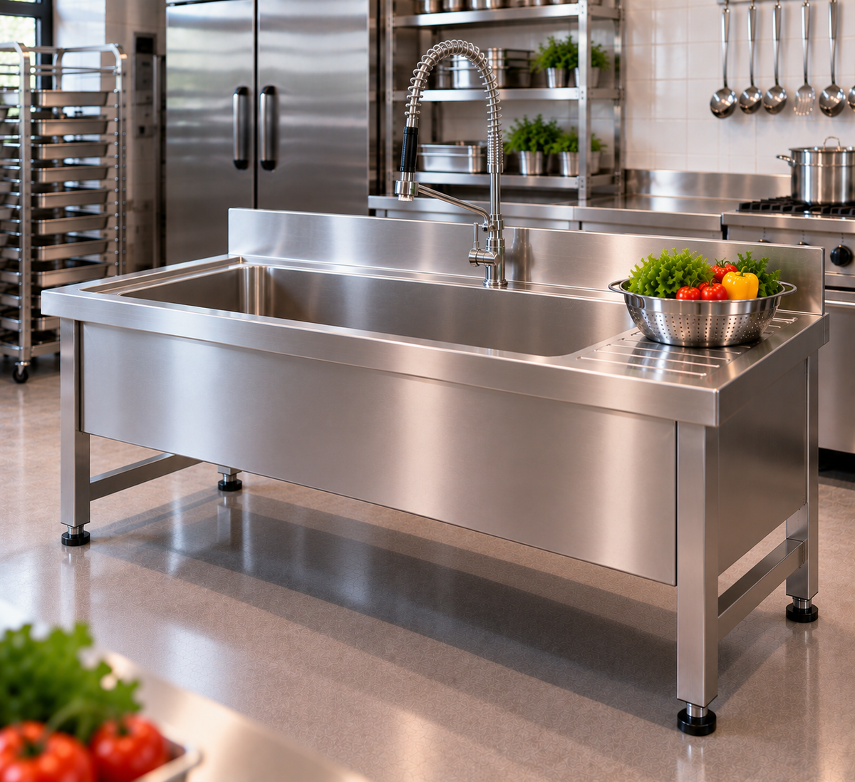 Spültische mit großem Becken für Gastronomie und Großküchen