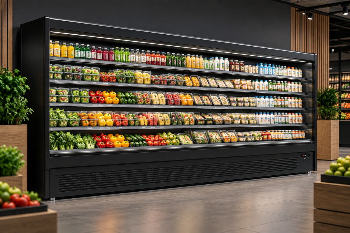 Professionelles Wandkühlregal für Einzelhandel, Supermarkt und Gewerbe