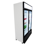 Getränkekühlschrank mit 2 Glastüren Weiß FCU-750