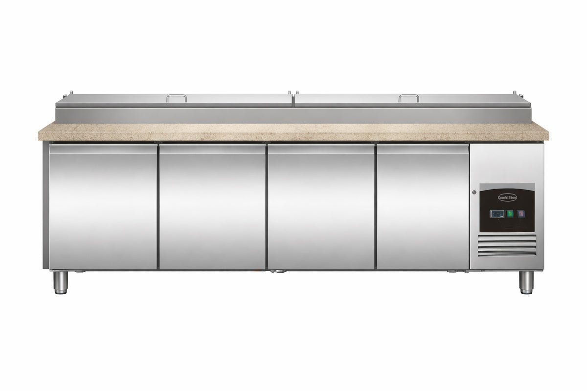 Saladette / mit Granit-Arbeitsplatte / 4 Türen / 12x 1/3 GN / 943 L / Combisteel