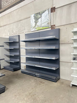 Wandregal / glatte Rückwand / RAL 7015 / Schiefergrau / 1003 × 370 × 2100 mm / Aircon Shop