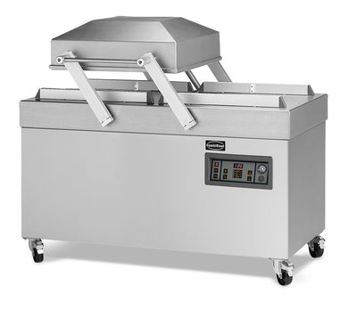 Kammer-Vakuumierer / Prime 240 / Schweißleiste 2× 620 mm / Pumpe 63 m³/h / Freistehend / Combisteel