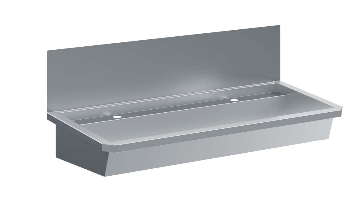 Edelstahl-Handwaschbecken / 1200 mm breit / 2 Armaturplätze / Combisteel