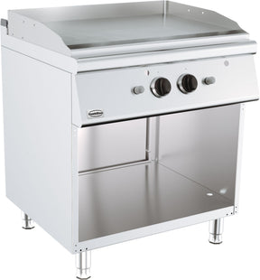 Gas-Grillplatte BASE 700 / Glatt / 800 mm / 13 kW / Freistehend / Combisteel – professionelle Gas-Grillplatte für Gastronomie