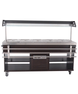 Warmes Buffet / 5 × 1/1 GN / Mahagoni / 1900 × 700 × 1400 mm / Combisteel