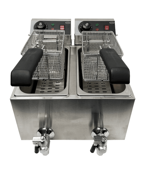 Elektrische Tischfritteuse 2 × 4 L / 2 × 2 kW / Combisteel