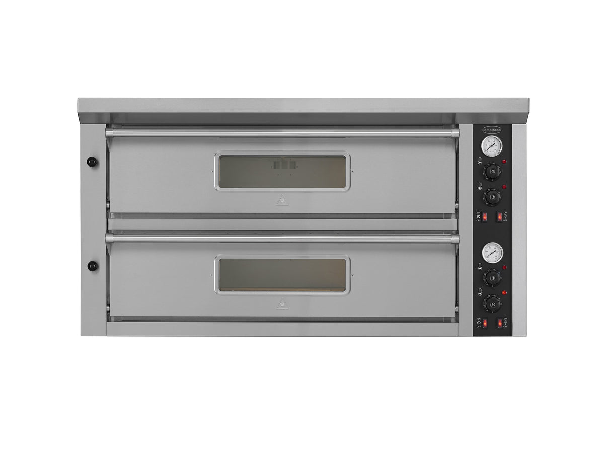 Elektrischer Combisteel Pizzaofen mit 2 Backkammern für 2 × 6 Pizzen Ø 33 cm