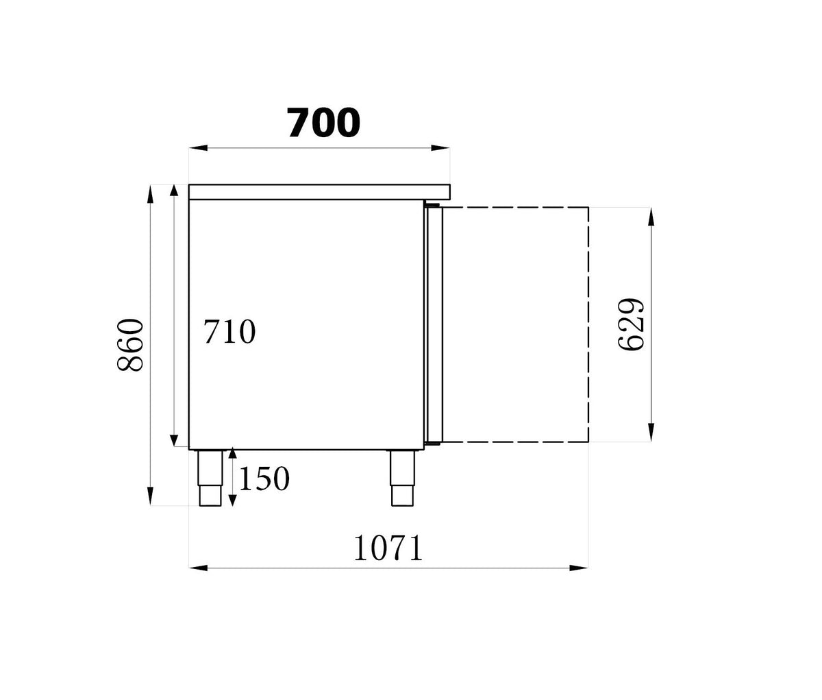 Tiefkühltisch / 3 Türen / 402 L netto / Combisteel