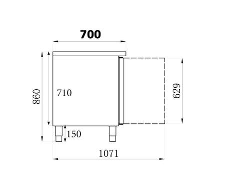 Tiefkühltisch / 3 Türen / 402 L netto / Combisteel