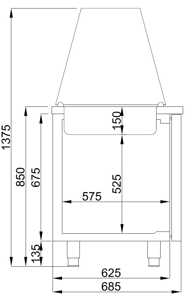 Saladette / 2 Türen / 3x 1/1 GN / Combisteel