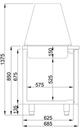 Saladette / 2 Türen / 3x 1/1 GN / Combisteel